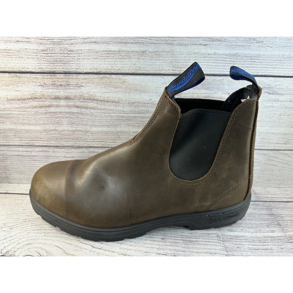 Blundstone Men's Antique Brown Leather Chelsea Boots Size US 13 AU 12